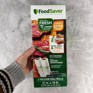FoodSaver 2 Vacuum Seal Rolls 11 x 14 ft Custom Length Bags Food Preservation